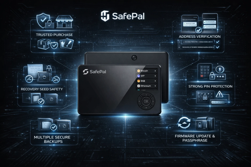 نکات امنیتی استفاده از کیف پول سخت‌افزاری SafePal 
